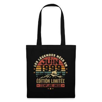Nées En Juin 1999 Vintage Juin 1999 Anniversaire - Sac en tissu - noir - Devant