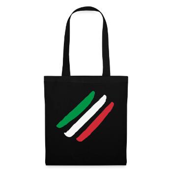 Italien Flagge - Steifen - Stoffbeutel - Schwarz - Vorne