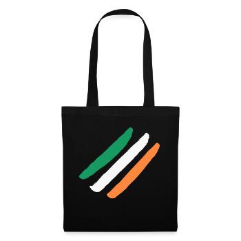 Irland / Irlandflagge - Diagonal - Stylish - Stoffbeutel - Schwarz - Vorne