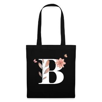 Letter b wildflowers watercolors - Tote Bag - black - Front