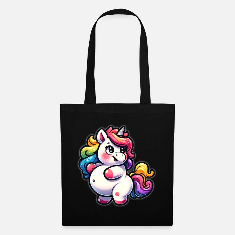 Cute Rainbow Unicorn - Tote Bag - black