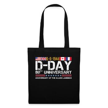 80e anniversaire du débarquement allié Normandie - Sac en tissu - noir - Devant
