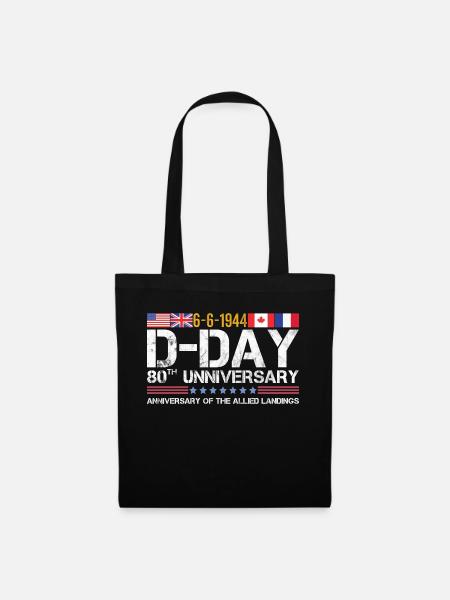 80e anniversaire du débarquement allié Normandie - Sac en tissu - noir
