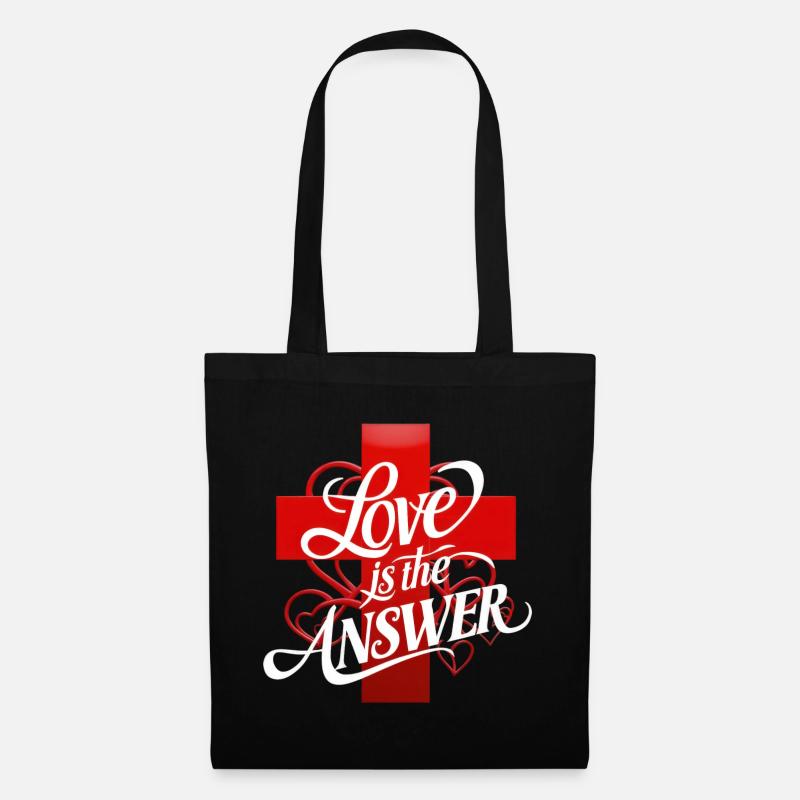 Love is the answer Lettering - Tote Bag - black