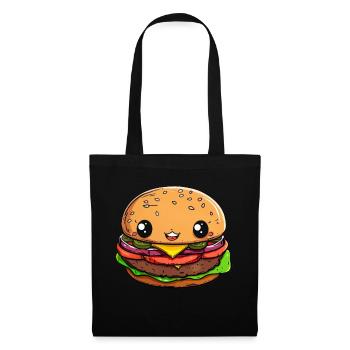 Bande dessinée Burger drôle - Sac en tissu - noir - Devant