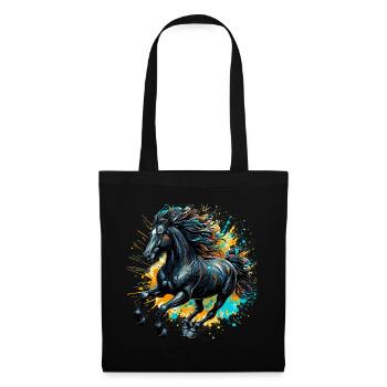 Cheval - Sac en tissu - noir - Devant