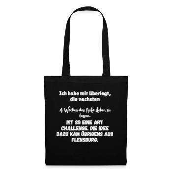 « 4 semaines sans voiture » - Sac en tissu - noir - Devant