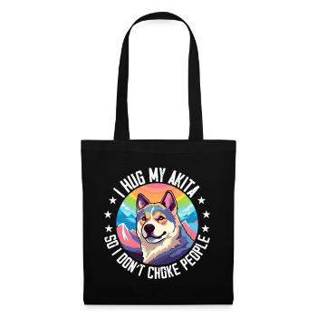 I Hug My Akita So I Dont Choke People - Sac en tissu - noir - Devant
