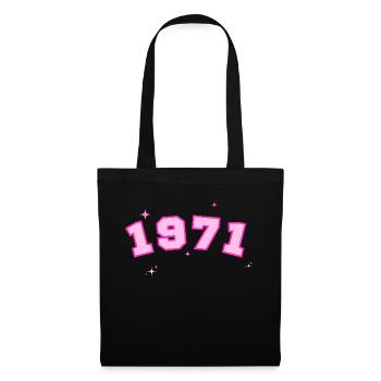 1971 rose étoile - Sac en tissu - noir - Devant