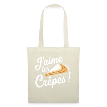 J'aime les crêpes - Sac en tissu - nature - Devant