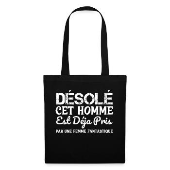 sorry this man is already taken - Tote Bag - black - Front