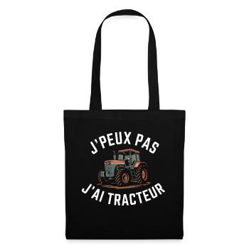 J'peux pas, j'ai tracteur - Sac en tissu - noir - Devant
