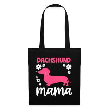 Dackel Hund - Stoffbeutel - Schwarz - Vorne