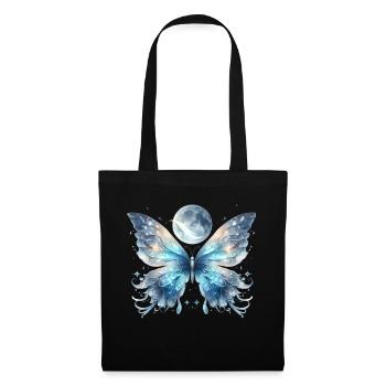 Lune papillon - Sac en tissu - noir - Devant