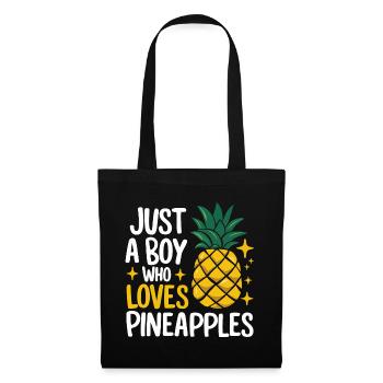 Ananas tropische hawaiianische Frucht - Stoffbeutel - Schwarz - Vorne