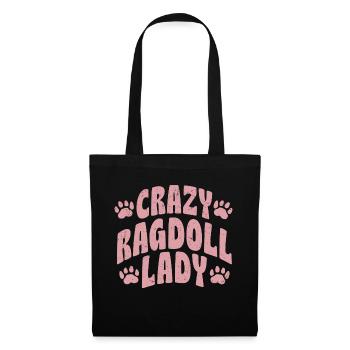 Crazy Ragdoll Lady Cat Kitten Mother - Stoffbeutel - Schwarz - Vorne