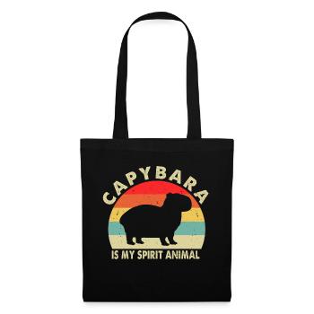 Capybara - Stoffbeutel - Schwarz - Vorne