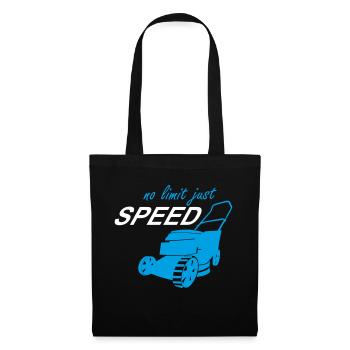 Lawn mower No Limit speed Gardener Groundskeeper Garden - Tote Bag - black - Front