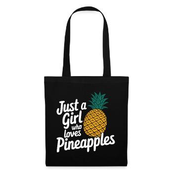 Ananas tropische hawaiianische Frucht - Stoffbeutel - Schwarz - Vorne