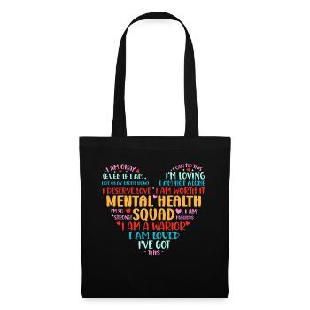 Mental Health Squad Positive Mindset Design - Tote Bag - black - Front
