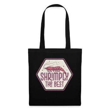 Shrimply The Best Shrimp Lover Seafood - Stoffbeutel - Schwarz - Vorne