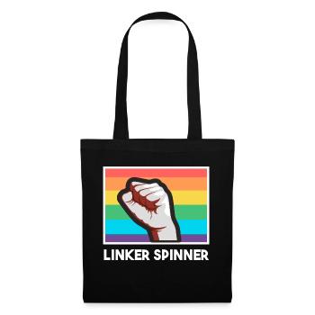 Linke Politik gegen Rechts - LGBTQ Linker Spinner - Stoffbeutel - Schwarz - Vorne