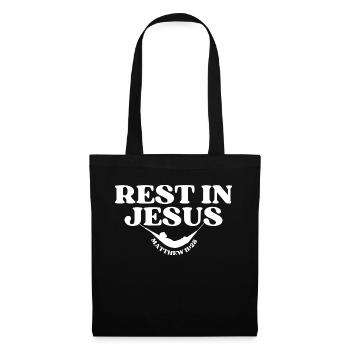 Rest in Jesus – Matthew 11:28 - Tote Bag - black - Front