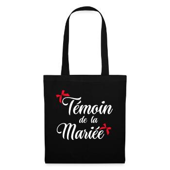 Témoin de la mariée noeud - Sac en tissu - noir - Devant