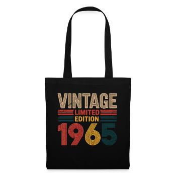 Jahrgang 1965 60. Geburtstagsgeschenk 60 Jahre alt 60er Jahre - Stoffbeutel - Schwarz - Vorne