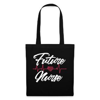 Motif de battement de cœur de Future Nurse - Sac en tissu - noir - Devant