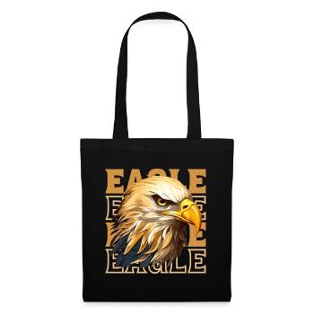 Tête d’aigle Or Oiseau de proie Oiseau Nature animale - Sac en tissu - noir - Devant