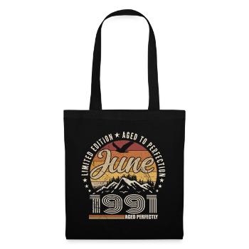 June 1991 34th Anniversary Gift June 1991 Retro - Tote Bag - black - Front
