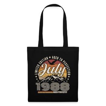 juillet 1988 Cadeau 37e Anniversaire juillet 1988 - Sac en tissu - noir - Devant