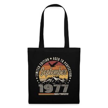 Né en Septembre 1977 - Anniversaire Septembre 1977 - Sac en tissu - noir - Devant