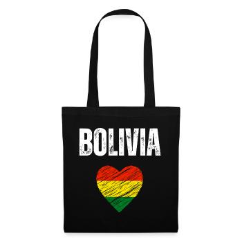 J’aime la Bolivie, le drapeau de la Bolivie - Sac en tissu - noir - Devant