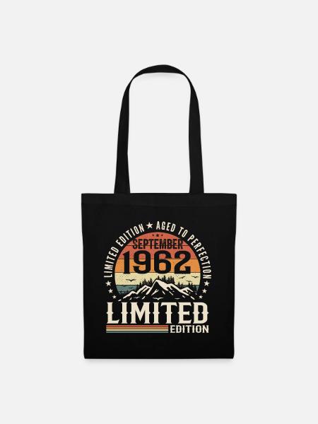 Cadeau Anniversaire Septembre 1962, September 1962 - Sac en tissu - noir