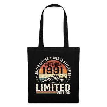 Cadeau Anniversaire Septembre 1991, September 1991 - Sac en tissu - noir - Devant