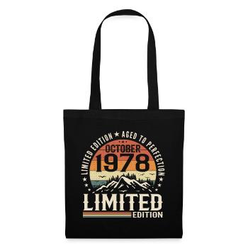 Né en octobre 1978 - cadeau millésime Octobre 1978 - Sac en tissu - noir - Devant