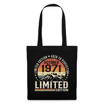 Né en octobre 1971 - cadeau millésime Octobre 1971 - Sac en tissu - noir - Devant