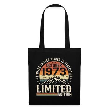 Né en octobre 1973 - cadeau millésime Octobre 1973 - Sac en tissu - noir - Devant