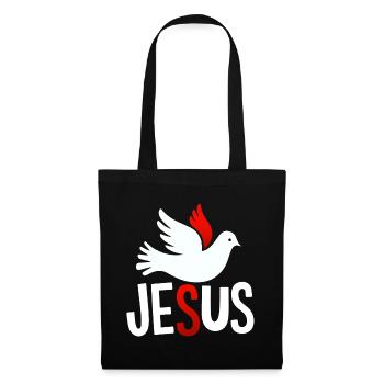 Friedens-Taube Jesus - Stoffbeutel - Schwarz - Vorne
