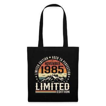 November 1985 Einzigartiger Retro-Geburtstag - Stoffbeutel - Schwarz - Vorne