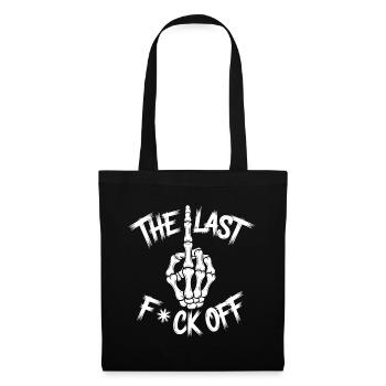 My Last F*ck Off – Skelett-Mittelfinger Design - Stoffbeutel - Schwarz - Vorne