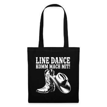 Line Dance Come join us! Cowboy Hat Western Boots - Tote Bag - black - Front