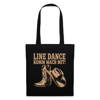 Line Dance Come join us! Cowboy Hat Western Boots - Tote Bag - black - Front