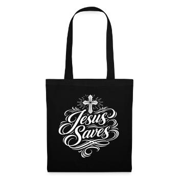 Jesus Saves Christian Saying - Tote Bag - black - Front