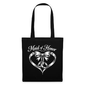 Logo de la demoiselle d’honneur avec bagues - Sac en tissu - noir - Devant
