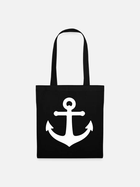 Anker Symbol - Stoffbeutel - Schwarz