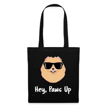 Pomeranian cool Hé, pattes en l’air Lunettes de soleil Maman du chien - Sac en tissu - noir - Devant