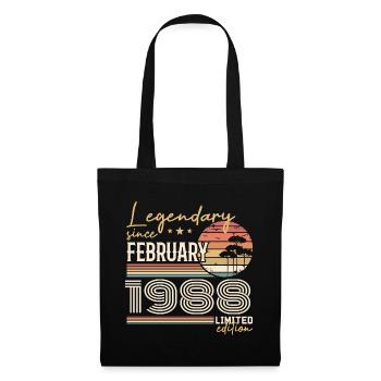 Février 1988 anniversaire 1988 légendes Février - Sac en tissu - noir - Devant